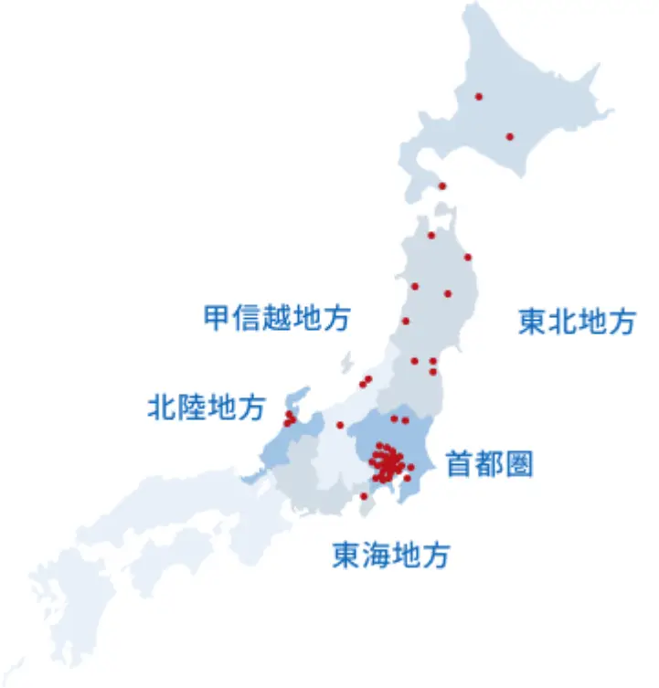 国内拠点を表す地図